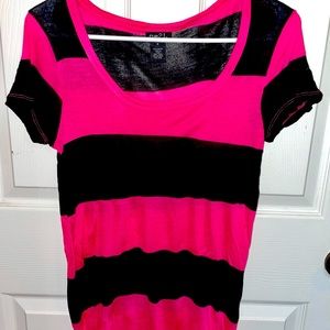 Hot Pink Striped T-Shirt